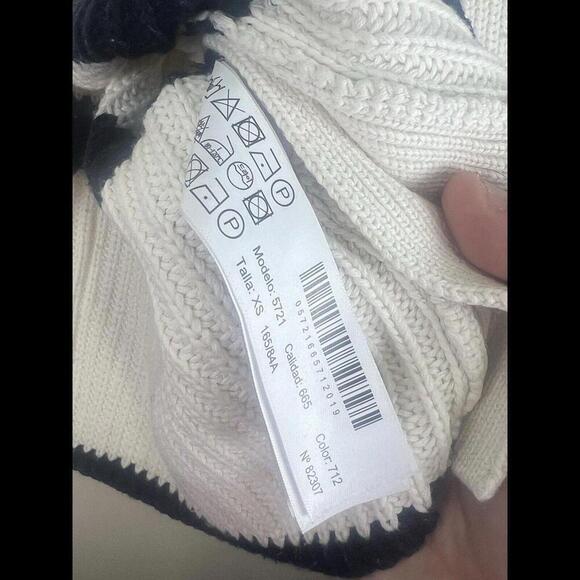 MASSIMO DUTTI sz XS Cream Ivory Cotton Side Button Sweater‎ - Picture 4 of 5